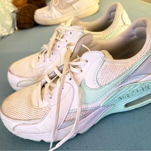 Nike White and Light Blue Women's Sneakers